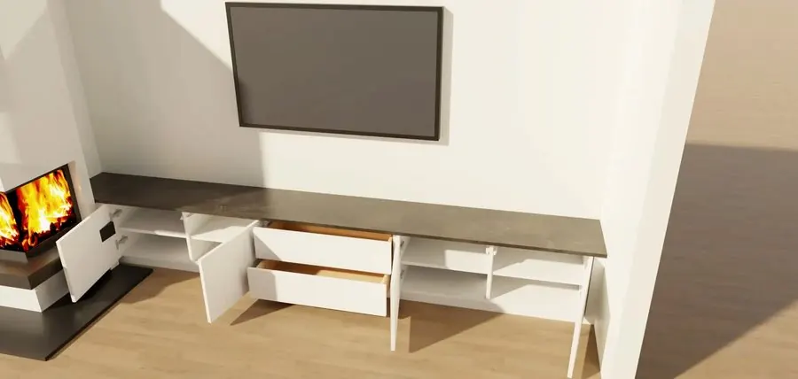 Planung einer Sitzbank neben dem Kamin — Björn Schillinger Schreinermeister, Germering